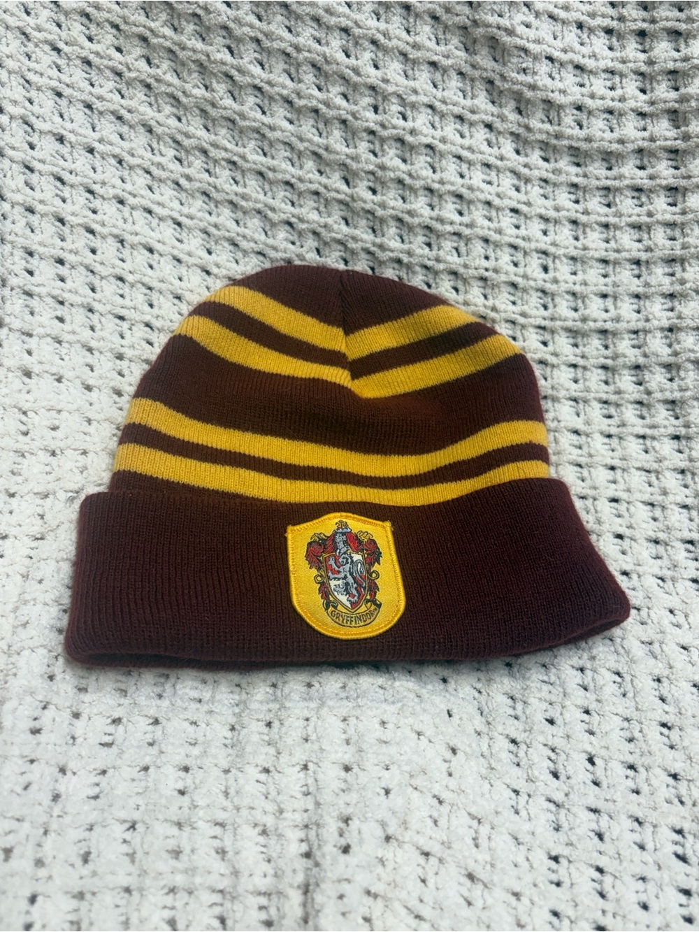 Gryffindor Knit Beanie Hat - Brown & Yellow